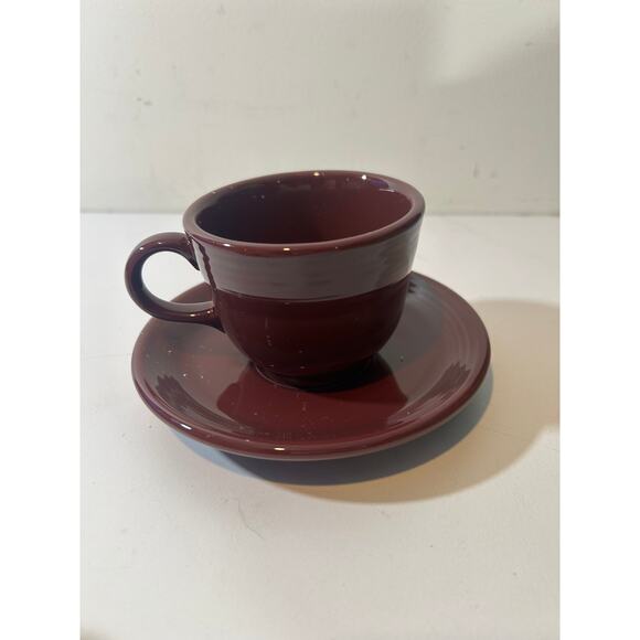 Fiesta Plum Teacup And Saucer Set, RETIRED, FIESTAWARE - Picture 6 of 7